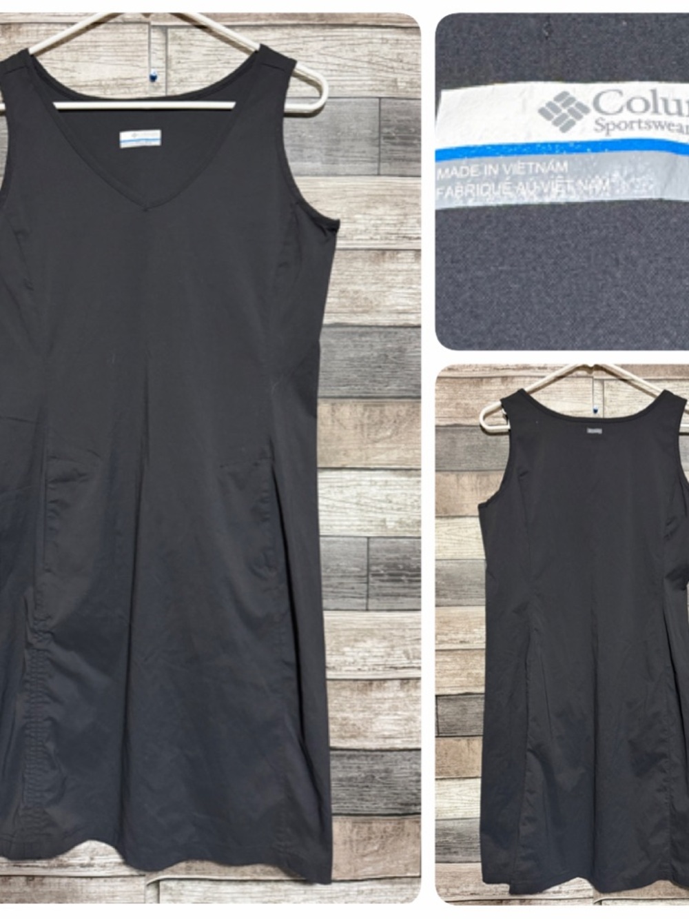 Columbia Tank Dress Performance Hiking Women’s M Black Stretch Pockets READ